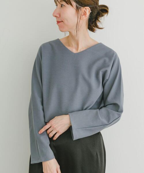 ITEMS URBANRESEARCH（アイテムズ アーバンリサーチ）の「カットミラノプルオーバー（Tシャツ/カットソー・レディース・ブルー/オフホワイト/チャコールグレー/モカ・FREE）」の4枚目の写真