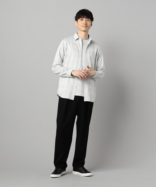 COMME CA MEN（コムサメン）の「【セットアップ対応】エアリークッションナイロンジャージー インタックパンツ（スラックス・メンズ・チャコールグレー/ブラック・L/M）」の5枚目の写真