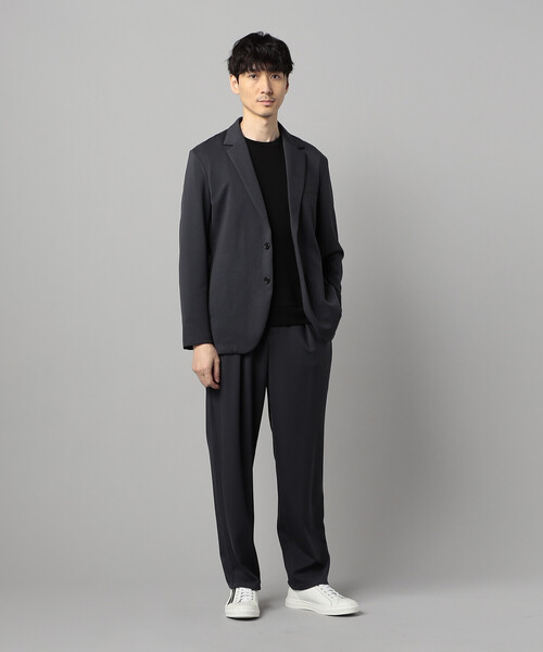 COMME CA MEN（コムサメン）の「【セットアップ対応】エアリークッションナイロンジャージー インタックパンツ（スラックス・メンズ・チャコールグレー/ブラック・L/M）」の7枚目の写真