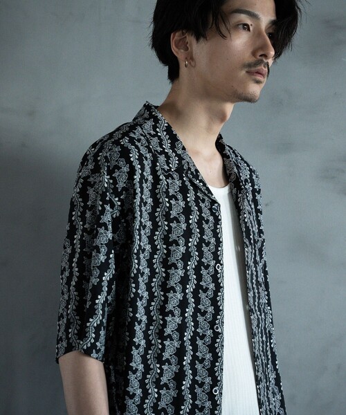 RATTLE TRAP（ラトルトラップ）の「ヴィンテージライクオープンカラーシャツ（シャツ/ブラウス・メンズ・サックスブルー/ブラック・M/L/LL）」の5枚目の写真