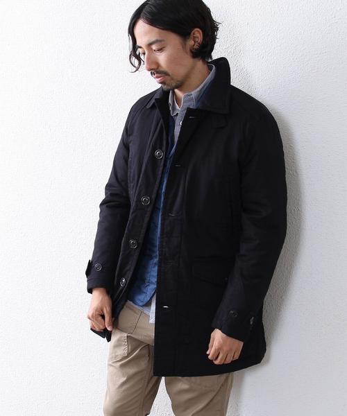 coen（コーエン）の「【MBC】マットタフタ中綿キルティングジャケット（テーラードジャケット・メンズ・コバルトブルー/ブラック・SMALL/MEDIUM/LARGE/X-LARGE）」の6枚目の写真