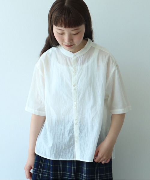 ブラウス シャツ コットン/キュプラ ローンIBK ワイドシャツ レディース △コットン/キュプラ ローンIBK ワイドシャツ（シャツ/ブラウス