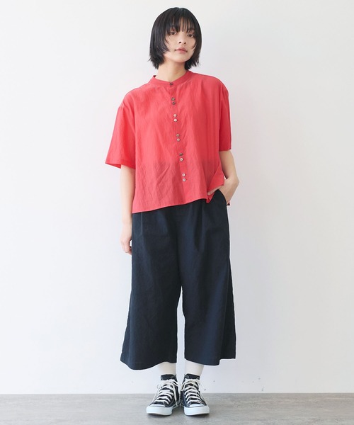 ブラウス シャツ コットン/キュプラ ローンIBK ワイドシャツ レディース △コットン/キュプラ ローンIBK ワイドシャツ（シャツ/ブラウス