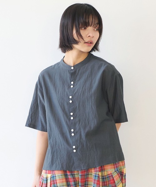 ブラウス シャツ コットン/キュプラ ローンIBK ワイドシャツ レディース △コットン/キュプラ ローンIBK ワイドシャツ（シャツ/ブラウス