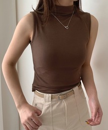 LOWO（ロワ）の「ハイネックノースリーブシンプルカットソー（Tシャツ/カットソー）」