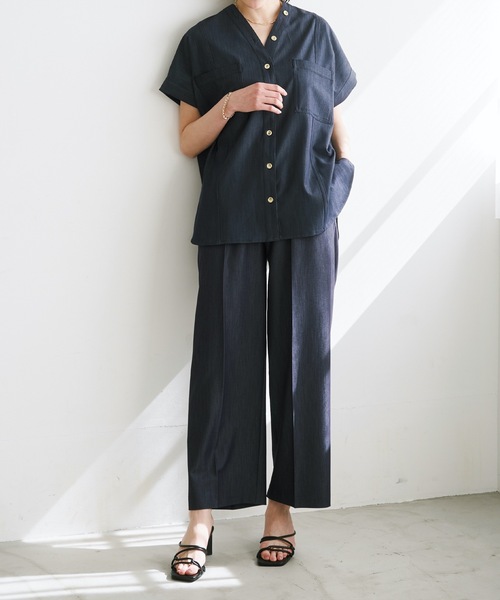 Emma Taylor（エマテイラー）の「デニムライクタックワイドパンツ（デニムパンツ・レディース・インディゴブルー/ブルー/ブラック・38/36）」の17枚目の写真