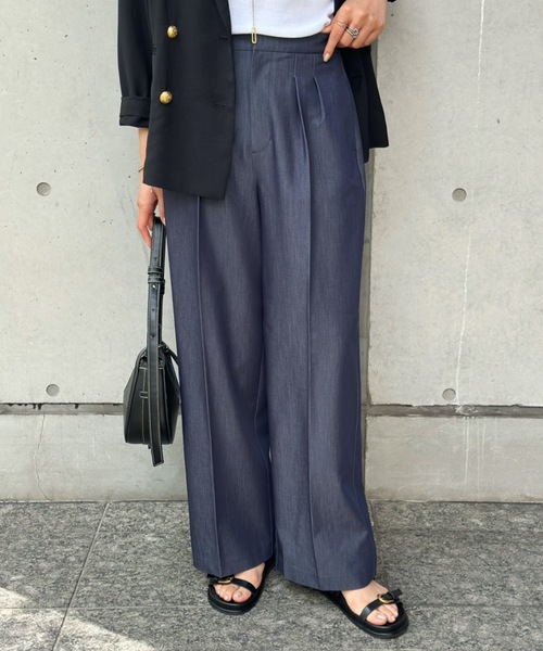 デニムライクタックワイドパンツ Emma Taylor│STYLEDOOR