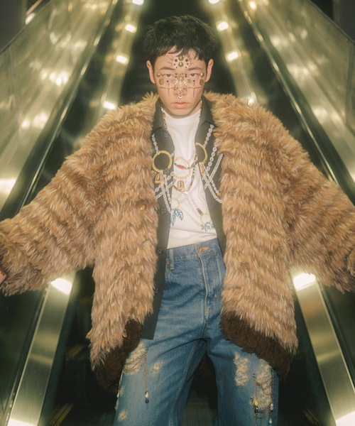 amok（アモク）の「CHAIN DAMEGE DENIM PANTS（デニムパンツ・メンズ・インディゴブルー/ライトインディゴブルー・S/M/L）」の5枚目の写真