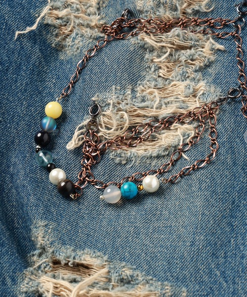 amok（アモク）の「CHAIN DAMEGE DENIM PANTS（デニムパンツ・メンズ・インディゴブルー/ライトインディゴブルー・S/M/L）」の10枚目の写真