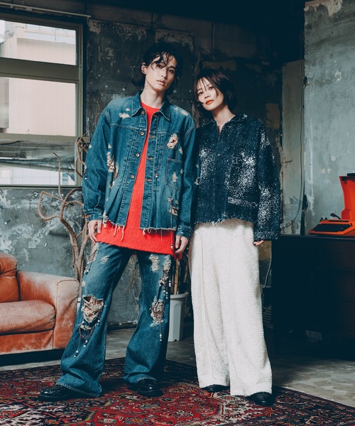 amok（アモク）の「CHAIN DAMEGE DENIM PANTS（デニムパンツ・メンズ・インディゴブルー/ライトインディゴブルー・S/M/L）」の17枚目の写真