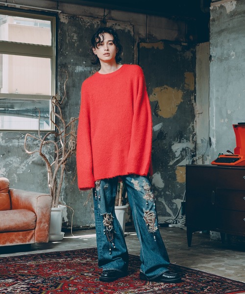 amok（アモク）の「CHAIN DAMEGE DENIM PANTS（デニムパンツ・メンズ・インディゴブルー/ライトインディゴブルー・S/M/L）」の20枚目の写真