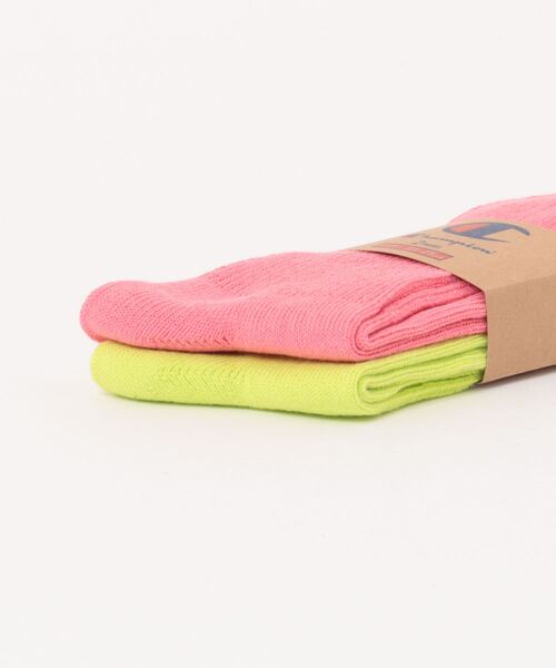 Champion(チャンピオン)の「Champion/チャンピオン ソックス ウィメンズ ワンポイント刺繍 2足組 フルレングスソックス CWSBB001(ソックス/靴下・レディース・マルチ/ホワイト系その他・S)」の4枚目の写真