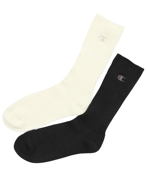 Champion(チャンピオン)の「Champion/チャンピオン ソックス ウィメンズ ワンポイント刺繍 2足組 フルレングスソックス CWSBB001(ソックス/靴下・レディース・マルチ/ホワイト系その他・S)」の1枚目の写真