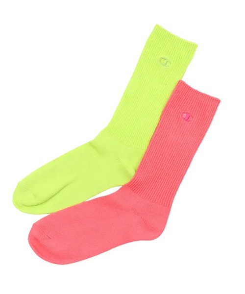 Champion(チャンピオン)の「Champion/チャンピオン ソックス ウィメンズ ワンポイント刺繍 2足組 フルレングスソックス CWSBB001(ソックス/靴下・レディース・マルチ/ホワイト系その他・S)」の2枚目の写真