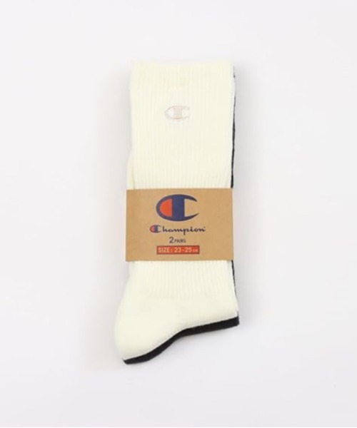 Champion(チャンピオン)の「Champion/チャンピオン ソックス ウィメンズ ワンポイント刺繍 2足組 フルレングスソックス CWSBB001(ソックス/靴下・レディース・マルチ/ホワイト系その他・S)」の8枚目の写真