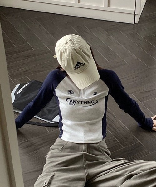 sevens(セブンズ)の「【sevens】ラグランハーフZIPロンT(Tシャツ/カットソー・レディース・グレー/ピンク・FREE)」の6枚目の写真