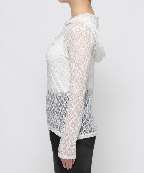 3.3 Field Trip (3.3フィールドトリップ)の「3.3 Field Trip/レースフーディー(Tシャツ/カットソー・レディース・ホワイト/ブラック・FREE)」の16枚目の写真