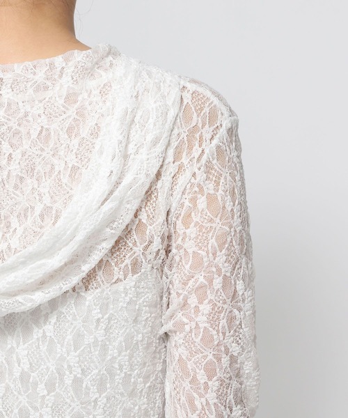 3.3 Field Trip (3.3フィールドトリップ)の「3.3 Field Trip/レースフーディー(Tシャツ/カットソー・レディース・ホワイト/ブラック・FREE)」の13枚目の写真