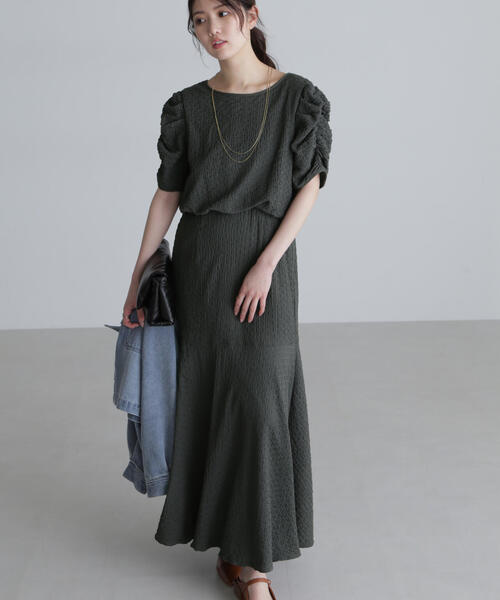 FREE'S MART（フリーズマート）の「◆前後2WAYボリュームスリーブワンピース（ワンピース・レディース・ブラック/ブラウン系その他/ブラック系その他/グレー・SMALL/MEDIUM）」の10枚目の写真