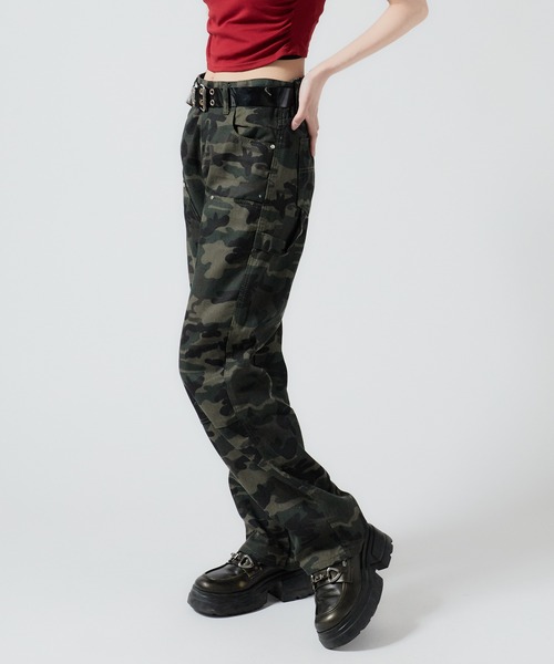 セール】Double Knee Wide Camo Pattern Pants/ダブルニーワイド