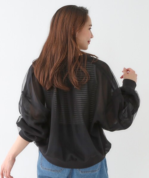 Cutie Blonde（キューティーブロンド）の「大人の透け感でかろやかに シアーレイヤードブルゾン（ブルゾン・レディース・ライトグレー/ブラック・01/02/03/04）」の11枚目の写真