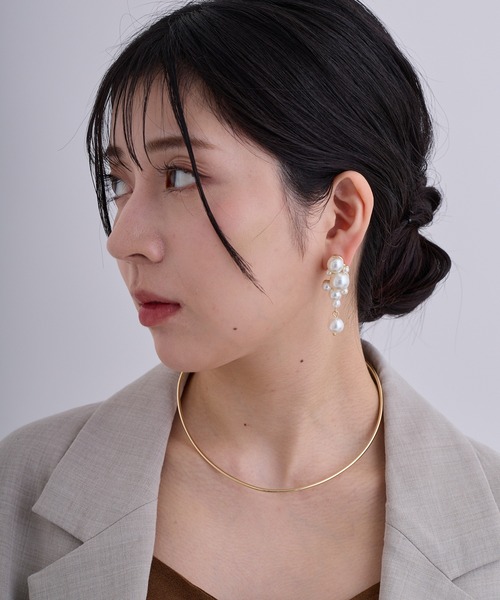 CALIN　STANDARD（カリンスタンダード）の「◆◆金属アレルギー対応◆◆〈ecru〉デコラパールピアス（ピアス（両耳用）・レディース・ゴールド・FREE）」の4枚目の写真
