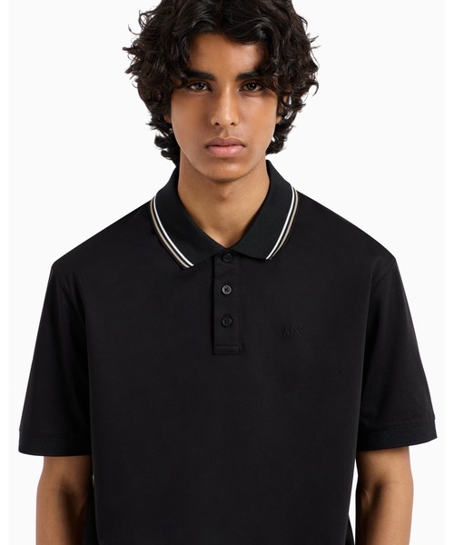 ARMANI EXCHANGE（アルマーニエクスチェンジ）の「【A|X アルマーニ エクスチェンジ】＞AXロゴ 半袖ポロシャツ/REGULAR（ポロシャツ・メンズ・ブラック・LARGE/MEDIUM/SMALL/X-LARGE/X-SMALL/XX-LARGE）」の5枚目の写真