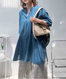 ●サイドリボン スキッパーチュニック