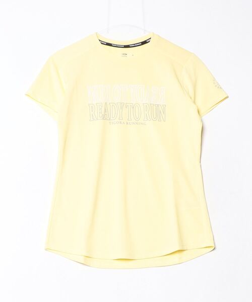 TIGORA（ティゴラ）の「ティゴラ TIGORA ランニング レディース半袖Tシャツ フロントロゴグラフィック（Tシャツ/カットソー・レディース・ペールイエロー/ブルー・S/XL/M/L）」の2枚目の写真