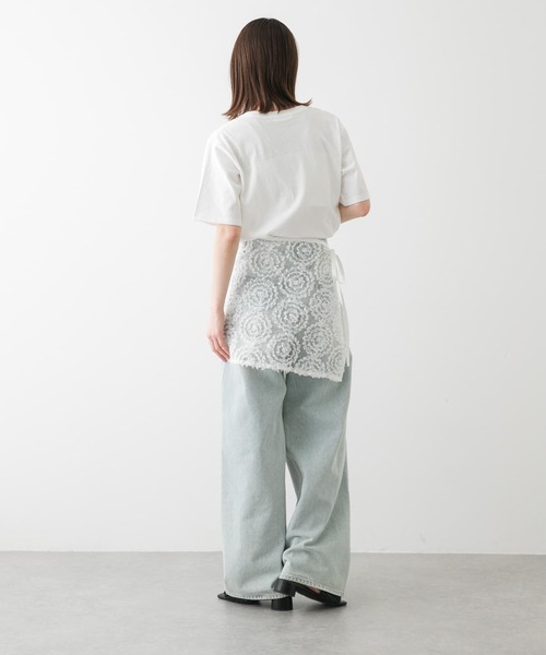 SENSE OF PLACE by URBAN RESEARCH(センスオブプレイスバイアーバンリサーチ)の「チュールレースラップスカート(スカート・レディース・ブラック/ホワイト・ONE)」の14枚目の写真