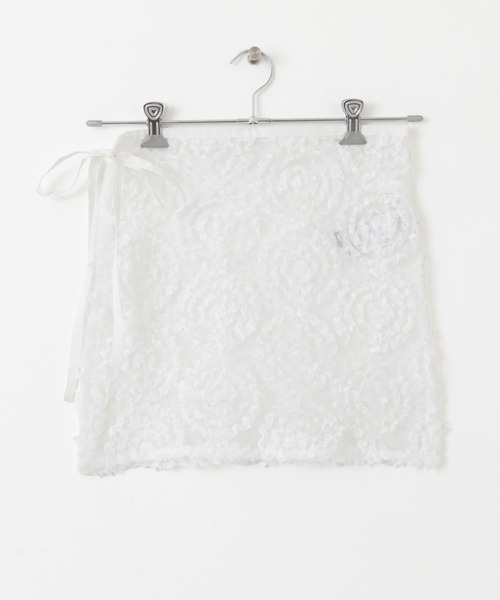 SENSE OF PLACE by URBAN RESEARCH(センスオブプレイスバイアーバンリサーチ)の「チュールレースラップスカート(スカート・レディース・ブラック/ホワイト・ONE)」の10枚目の写真