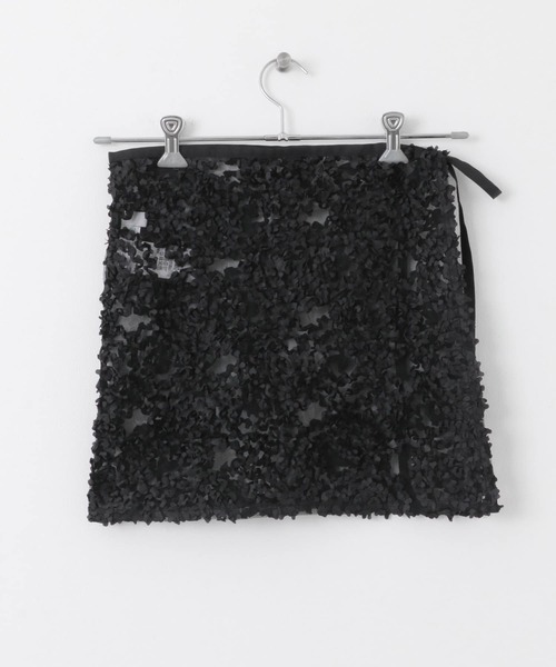 SENSE OF PLACE by URBAN RESEARCH(センスオブプレイスバイアーバンリサーチ)の「チュールレースラップスカート(スカート・レディース・ブラック/ホワイト・ONE)」の7枚目の写真