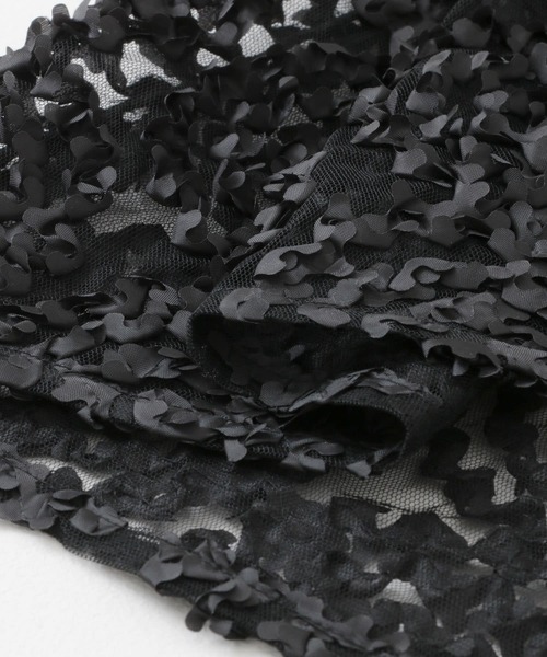 SENSE OF PLACE by URBAN RESEARCH(センスオブプレイスバイアーバンリサーチ)の「チュールレースラップスカート(スカート・レディース・ブラック/ホワイト・ONE)」の6枚目の写真