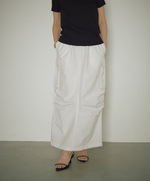 earthy（アーシー）の「綿ナイロンカーゴスカート（スカート・レディース・ベージュ/ホワイト/ブラック・SMALL/MEDIUM）」の2枚目の写真