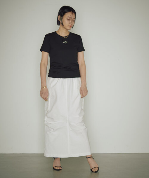 earthy（アーシー）の「綿ナイロンカーゴスカート（スカート・レディース・ベージュ/ホワイト/ブラック・SMALL/MEDIUM）」の4枚目の写真