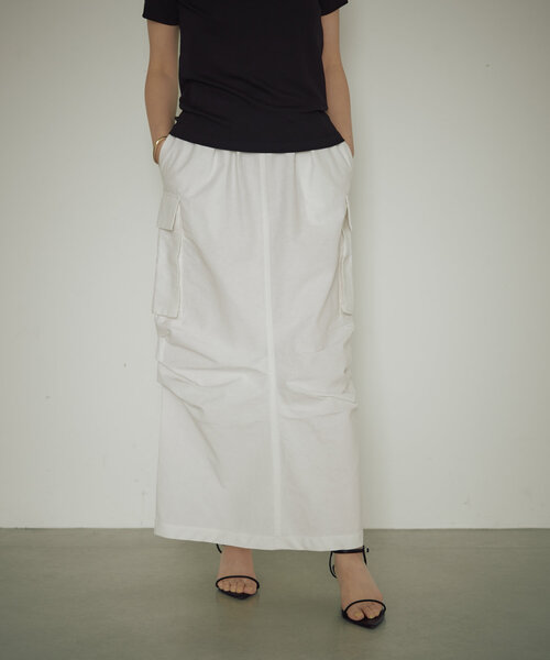 earthy（アーシー）の「綿ナイロンカーゴスカート（スカート・レディース・ベージュ/ホワイト/ブラック・SMALL/MEDIUM）」の9枚目の写真