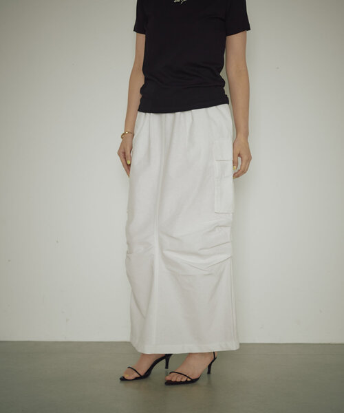 earthy（アーシー）の「綿ナイロンカーゴスカート（スカート・レディース・ベージュ/ホワイト/ブラック・SMALL/MEDIUM）」の10枚目の写真