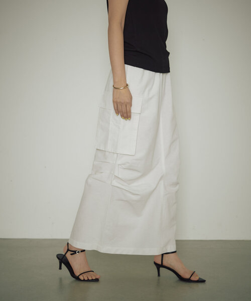 earthy（アーシー）の「綿ナイロンカーゴスカート（スカート・レディース・ベージュ/ホワイト/ブラック・SMALL/MEDIUM）」の11枚目の写真