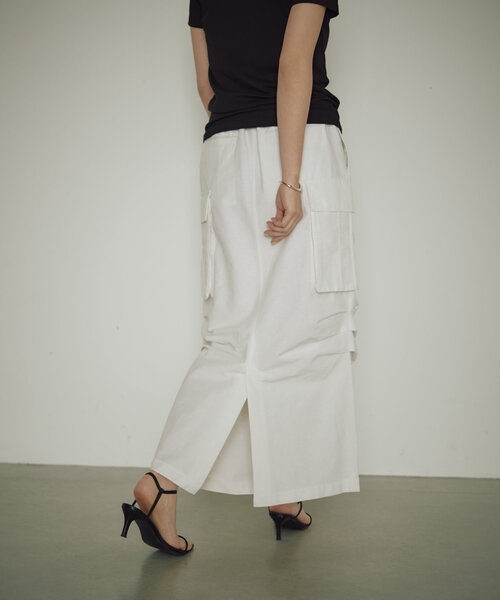 earthy（アーシー）の「綿ナイロンカーゴスカート（スカート・レディース・ベージュ/ホワイト/ブラック・SMALL/MEDIUM）」の12枚目の写真