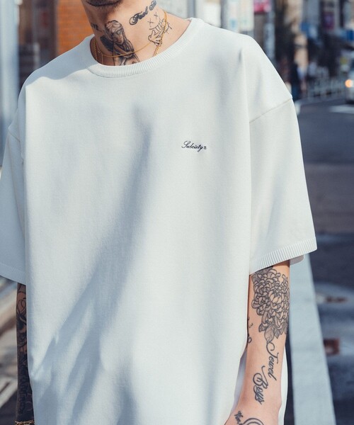 Subciety(サブサエティ)の「Knit tee -flow-(Tシャツ/カットソー・メンズ・ホワイト/ブラック/カーキ/ライム・SMALL/MEDIUM/LARGE/X-LARGE)」の18枚目の写真