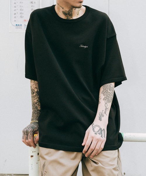 Subciety(サブサエティ)の「Knit tee -flow-(Tシャツ/カットソー・メンズ・ホワイト/ブラック/カーキ/ライム・SMALL/MEDIUM/LARGE/X-LARGE)」の3枚目の写真