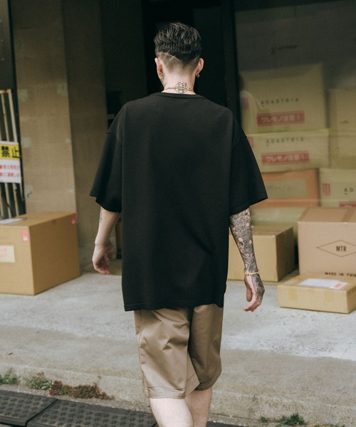 Subciety(サブサエティ)の「Knit tee -flow-(Tシャツ/カットソー・メンズ・ホワイト/ブラック/カーキ/ライム・SMALL/MEDIUM/LARGE/X-LARGE)」の12枚目の写真