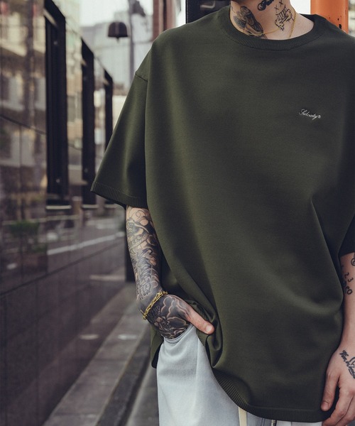 Subciety(サブサエティ)の「Knit tee -flow-(Tシャツ/カットソー・メンズ・ホワイト/ブラック/カーキ/ライム・SMALL/MEDIUM/LARGE/X-LARGE)」の14枚目の写真