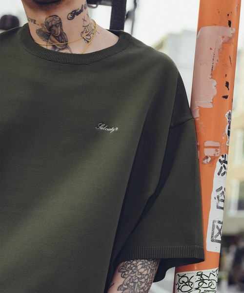 Subciety(サブサエティ)の「Knit tee -flow-(Tシャツ/カットソー・メンズ・ホワイト/ブラック/カーキ/ライム・SMALL/MEDIUM/LARGE/X-LARGE)」の15枚目の写真