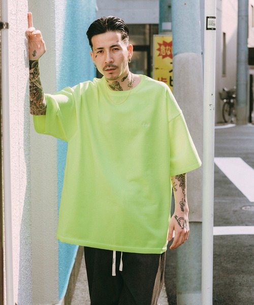 Subciety(サブサエティ)の「Knit tee -flow-(Tシャツ/カットソー・メンズ・ホワイト/ブラック/カーキ/ライム・SMALL/MEDIUM/LARGE/X-LARGE)」の16枚目の写真