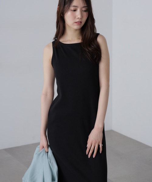 FREE'S MART（フリーズマート）の「◆ボートネックリブタンクトップワンピース（ワンピース・レディース・ネイビー系/ブラック/ブラウン系その他・SMALL/MEDIUM）」の4枚目の写真