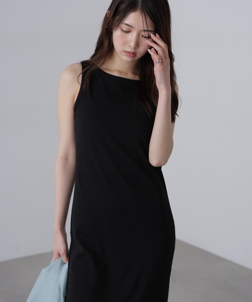 FREE'S MART（フリーズマート）の「◆ボートネックリブタンクトップワンピース（ワンピース・レディース・ネイビー系/ブラック/ブラウン系その他・SMALL/MEDIUM）」の5枚目の写真