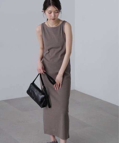 FREE'S MART（フリーズマート）の「◆ボートネックリブタンクトップワンピース（ワンピース・レディース・ネイビー系/ブラック/ブラウン系その他・SMALL/MEDIUM）」の13枚目の写真