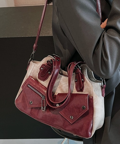 VIBGYOR(ヴィブジョー)の「Y2K 配色デザインショルダーバッグ(CZ)(ショルダーバッグ・レディース・ブラック/ワイン・FREE)」の10枚目の写真