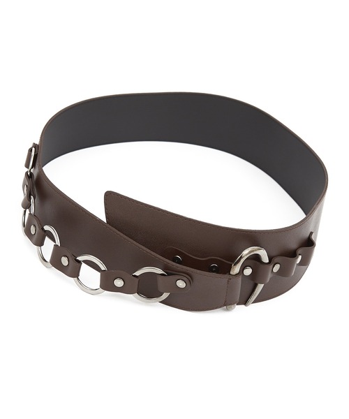 an meets zakka 連結ドレープリング合成皮革コルセットベルト（ベルト